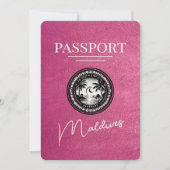 Magenta Malediven Paspoort Bewaar de datum Save The Date (Voorkant)