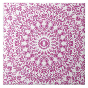 Magenta Mandala Geometrisch Patroon Tegeltje