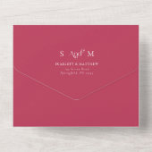 Magenta Mariage Whimsical tout en une invitation (Verso)
