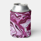 Magenta marmeren textuur: Abstracte vloeibare kuns Blikjeskoeler (Blikje Voorkant)