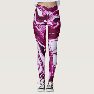 Magenta marmeren textuur: Abstracte vloeibare kuns Leggings