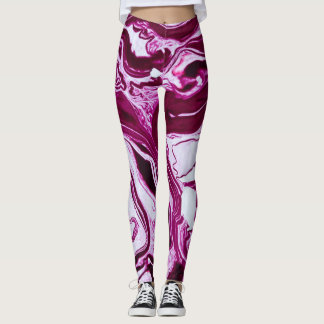 Magenta marmeren textuur: Abstracte vloeibare kuns Leggings