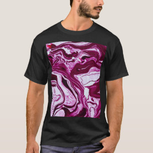 Magenta marmeren textuur: Abstracte vloeibare kuns T-shirt
