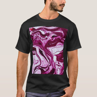 Magenta marmeren textuur: Abstracte vloeibare kuns T-shirt