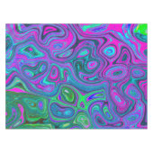 Magenta met marmering en Lime Green Groovy Abstrac Tafelkleed (Voorkant (Horizontaal))