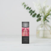 Magenta Metallic Elegance met QR code verticaal Mini Visitekaartje (Staand voorkant)