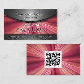Magenta Metallic Elegance met QR-code Visitekaartje (Voorkant / Achterkant)