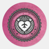 Magenta Mexico Passport Ronde Sticker (Voorkant)