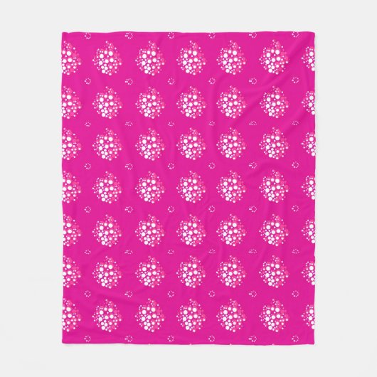 Magenta Minimal Dot Pattern Design Fleece Deken (Voorkant)