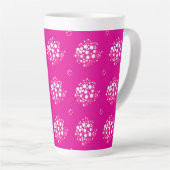 Magenta Minimal Dot Pattern Design Latte Mok (Rechterhoek)
