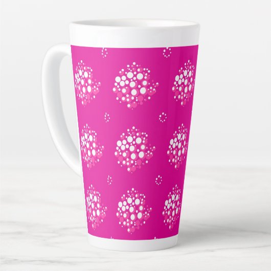 Magenta Minimal Dot Pattern Design Latte Mok (Linkerhoek)