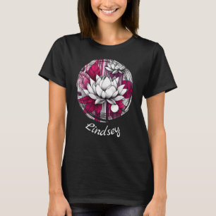 Magenta modern girly design met Lotus bloemen T-shirt