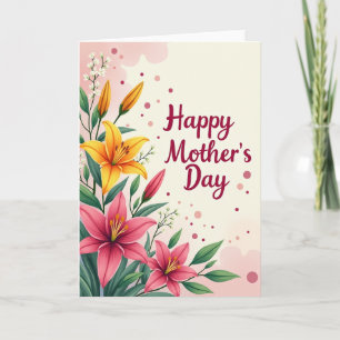 Magenta Moederdag Boeketkaart Kaart