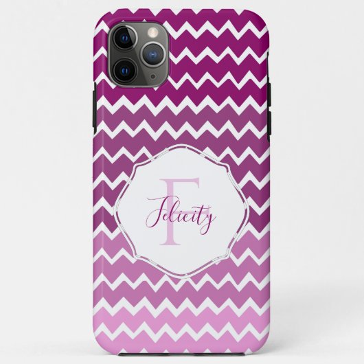 Magenta Ombre Chevron Aangepaste iPhone Case (Achterkant)
