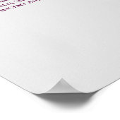 Magenta op Grijs 30 Tafel Trouwstoel Grafiek Poster (Hoek)