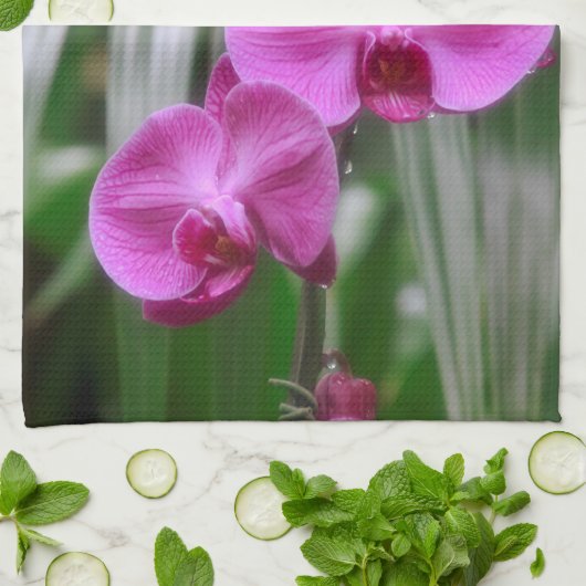 Magenta Orchids Kitchen Towel Theedoek (Gevouwen)