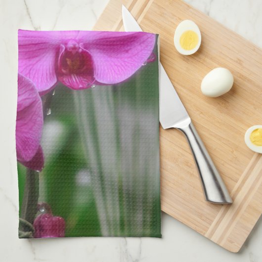 Magenta Orchids Kitchen Towel Theedoek (Quarter Fold)