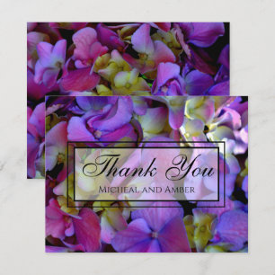 Magenta Paars blauw Hydrangeenbloemen Bedankkaart