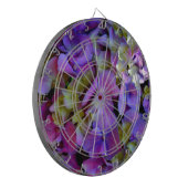 Magenta Paars blauw Hydrangeenbloemen Dartbord (Voorkant Links)