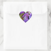 Magenta Paars blauw Hydrangeenbloemen Hart Sticker (Tas)