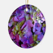 Magenta Paars blauw Hydrangeenbloemen Keramisch Ornament (Links)