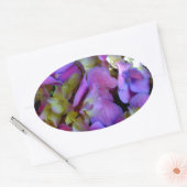 Magenta Paars blauw Hydrangeenbloemen Ovale Sticker (Envelop)