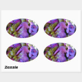 Magenta Paars blauw Hydrangeenbloemen Ovale Sticker (Vel)