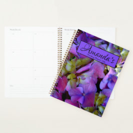 Magenta Paars blue Hydrangeas bruiloft Planner