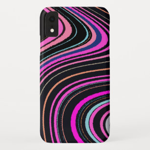 Magenta Paars roze blauw patroon iPhone XR Hoesje