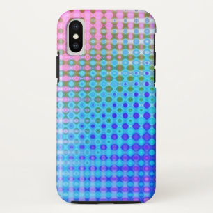 Magenta Paars roze blauw patroon iPhone XS Hoesje