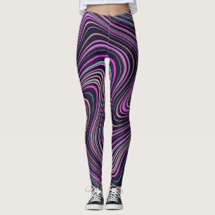 Magenta Paars roze marinepatroon Leggings
