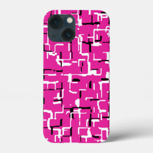 Magenta Paars roze zwart wit iPhone 13 Mini Hoesje