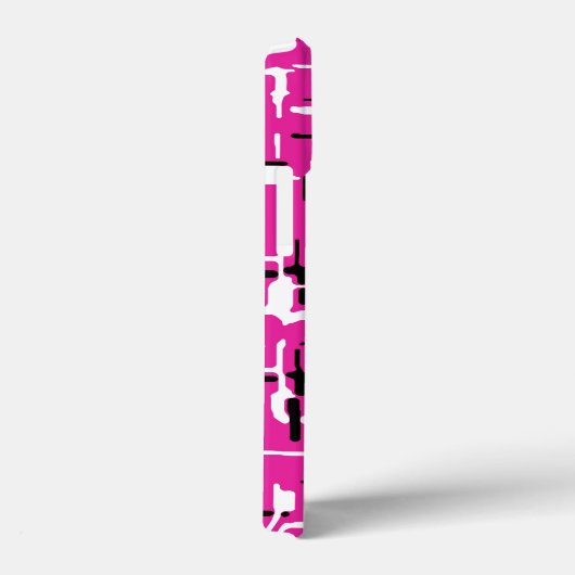 Magenta Paars roze zwart wit Case-Mate iPhone Case (Achterkant / Rechts)