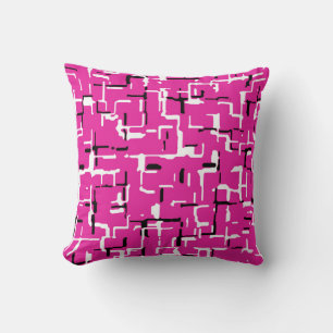 Magenta Paars roze zwart wit modern patroon Kussen