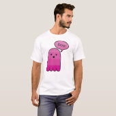 Magenta Paarse Boo Ghost Halloween T-shirt (Voorkant volledig)