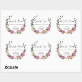 Magenta Paarse Geel Bloemen Boho bruiloft gunst Ronde Sticker (Vel)