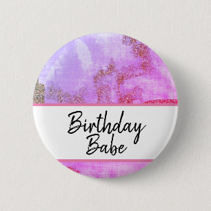 *~* Magenta Paarse Glitter Onderdruk Ronde Button 5,7 Cm