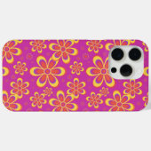 Magenta Paarse Groovy bloempatroon Case-Mate iPhone Case (Achterkant (horizontaal))