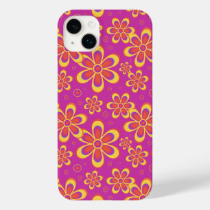 Magenta Paarse Groovy bloempatroon Case-Mate iPhone 14 Plus Hoesje