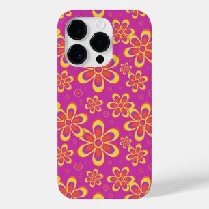Magenta Paarse Groovy bloempatroon Case-Mate iPhone 14 Pro Hoesje