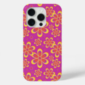 Magenta Paarse Groovy bloempatroon Case-Mate iPhone Case (Achterkant)