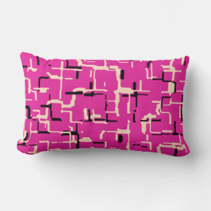 Magenta Paarse roze gele zwarte moderne patroon Kussen