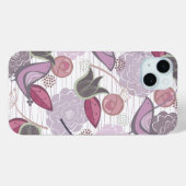 Magenta Paarse Zoete Vogels Bloementuin Chic Case-Mate iPhone Case (Achterkant (horizontaal))