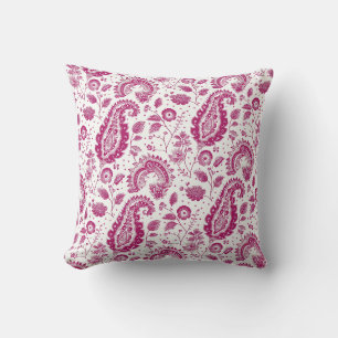 Magenta Paisley Patroon Kussen