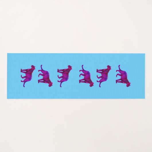 Magenta Panthers Pop Kunst Yogamat (Voorkant (horizontaal))