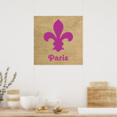 Magenta Parisian Moods Fleur de Lys Poster (Keuken)