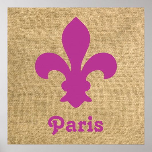 Magenta Parisian Moods Fleur de Lys Poster (Voorkant)