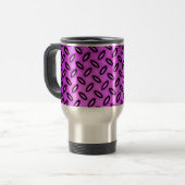 Magenta Pattered Travel Mug Reisbeker (Voorkant links)