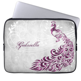Magenta Peacock - Aangepaste laptophoes Laptop Sleeve