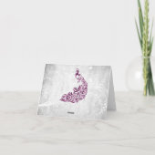 Magenta Peacock bedankje Kaart (Achterkant)